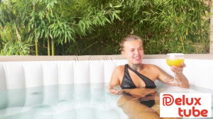 Mel prefers the bed to the jacuzzi   