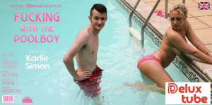 Hot British Lady Karlie Simon gets fucked by the poolboy