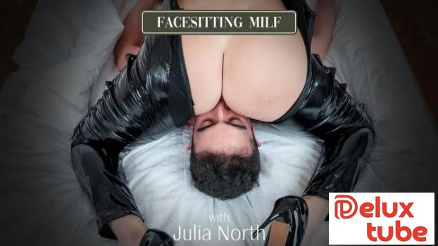 Julia North loves to rub her milf pussy during facefucking sex