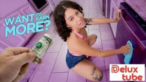 Little Slut Nicole Luva earns money for college with cum