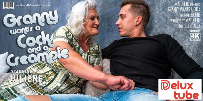 [ Mature NL ] Granny Juliene is begging for a creampie from her toyboy