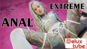 Anuskatzz - Extreme TATTOO DAP Action - Two Big Dicks in One ASS