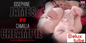 Camilla Creampie  & Josephine James - Big tit MILFs Camilla Creampie and Josephine James have a lesbian affair and things got wet!