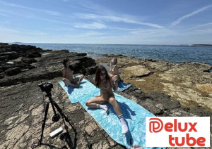 Abbie Storm aka Dora, Gabriella Lati & Sammie - Naked Yoga On The Beach With Dora Sam Big Boobs And Gabriela Lati