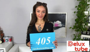 Skinny brunette slut makes the most of a casting fuck - E405