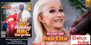 Before going on a holiday, 61 year old GILF Dee Lite is having a big black cock to get in the mood