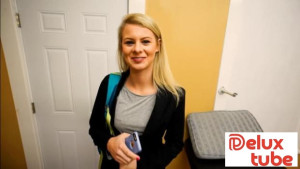 Blonde Cutie Goes Halfway