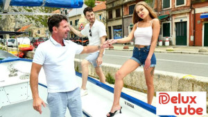 Daring Dina Joy Turns Sales Meeting Into A DP Threesome With Her Colleagues