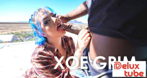 Blue haired Xoe Grim takes KingBBC