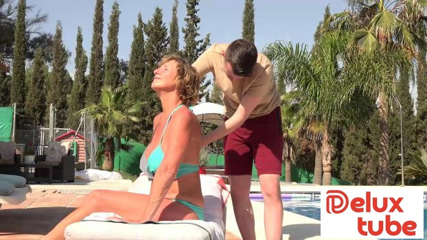 [ Aunt Judys ] Busty Mature MILF Ms. Molly Fucks the Pool Boy